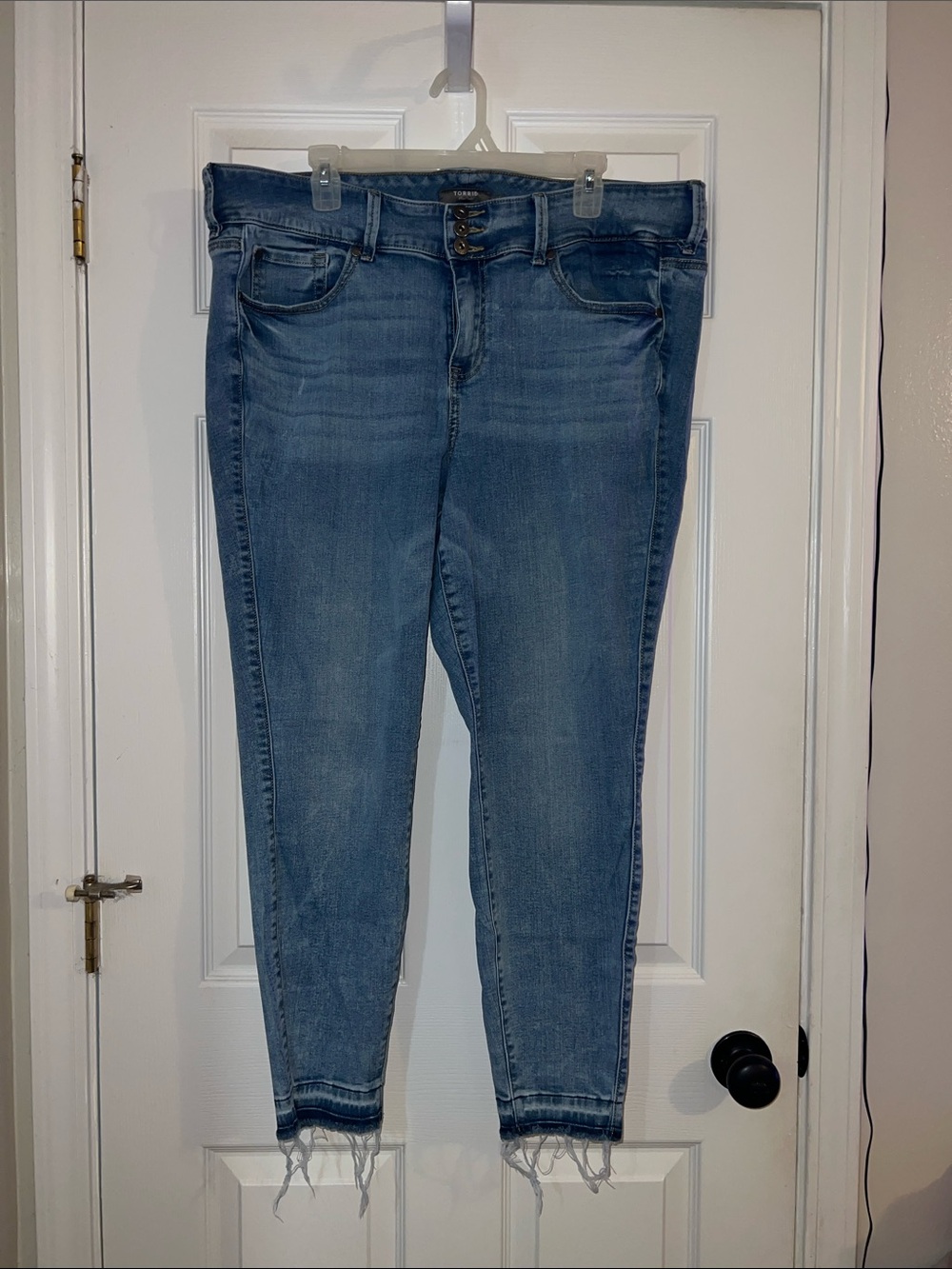 Torrid Super Soft Jegging with deconstructed hem